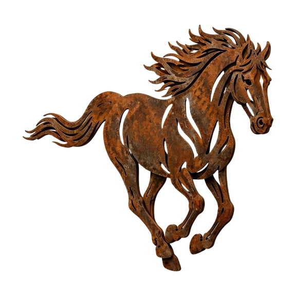 Metal Horse Wall Art Rustic Western Farmhouse Decor Outdoor Garden Sculpture For Yard Living Room Bedroom Unique Gift