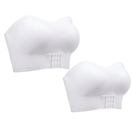 DondPO Strapless Bra New Lenawear Breezypush Bra Foxyseniors Bra Breezypush Breathable Non Slip Strapless Front Buckle Up Bra Seamless Bras for Women Push Up Bra White 5XL Clearance