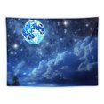 thumbnail image 5 of Creowell  Moon Tapestry Blue Sky Night Cloud Crescent Tapestry a Large Flannel Fabric Moonlight Themed Wall Art Hanging Aesthetic for Room Bedroom College Dorm 50x40inch, 5 of 6