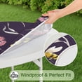 thumbnail image 2 of Elastic Edge Round Tablecloth with Classic Floral Pattern, Water-Resistant Polyester Fabric, Suitable for 44-52 Inch Round Tables, 2 of 4