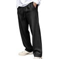 thumbnail image 4 of IWRICH Men's Wide Leg Sweatpants Baggy Drawstring High Waisted Joggers Lounge Sweat Pants with Pockets Black M, 4 of 4