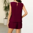 thumbnail image 4 of Yuyuzo Ensemble 2 Pcs pour Femmes Tenues d'Été Décontractées Col Rond Débardeur Basique Shorts Larges avec Poches, 4 of 7