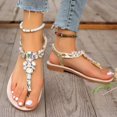 thumbnail image 3 of Flip Flop Dressy Sandals for Women 2025 Glitter Rhinestones Flats Elastic Ankle Strap Dress Sandals, 3 of 8
