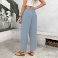 thumbnail image 5 of AzureSilk Women Casual Wide Leg Pants Loose Straight Leg Trousers with PocketPalazzo Pants Cropped Spring Summer Vacation Outfits Fashion Clothing Beach Clothes, 5 of 5