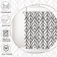 thumbnail image 6 of Black and Beige Shower Curtain, Modern Aesthetic Black Striped Shower Curtain Set for Bathroom Waterproof Polyester Shower Curtain with Hooks, 72x84 Inch, 6 of 6