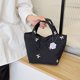thumbnail image 5 of Bolso Mano Hinchado para Mujer Compras Femenino Gran Capacidad Con Lazo Color Contrastante, 5 of 8
