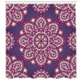 thumbnail image 3 of Purple Mandala Shower Curtain, Colorful Oriental Mandala Design in Repeating Arrangement Traditional Theme, Fabric Bathroom Set with Hooks, 69W X 84L Inches Extra Long, Multicolor, by Ambesonne, 3 of 3