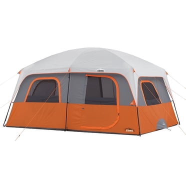 Core Equipment 10 Person Straight Wall Cabin Camping Tent - 14' x 10' x 86" H
