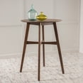 thumbnail image 3 of GDF Studio Gideon Mid Century Modern Wood Circular Bar Table, Walnut, 3 of 8