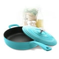thumbnail image 2 of Chantal Enameled Cast Iron Cookware, Skillet, 4 quart Saute Skillet with Lid, Sea Blue, 2 of 3
