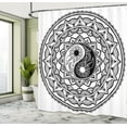 thumbnail image 5 of Ambesonne Tribal Shower Curtain, Eastern Blossom Yin Yang, 69"Wx84"L, Black White, 5 of 5