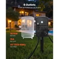 thumbnail image 3 of Outdoor Power Stake with 6 Outlets 15A 1875W Weatherproof Extension Cord 25 FT Overload Protection Waterproof Yard Stake for Christmas Lights, 3 of 8