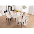thumbnail image 5 of YOUNIKE Modern Dining Chairs with Metal Legs Set of 2 Upholstered Dinner Side Chair, White, 5 of 11