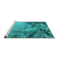 thumbnail image 2 of Ahgly Company Machine Washable Indoor Rectangle Oriental Turquoise Blue Industrial Area Rugs, 2' x 5', 2 of 4