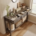 thumbnail image 3 of Aiho Console Table with 3 Drawers, Wood Entryway Table with Storage Shelf, Sofa Tables Narrow Long for Living Room, Entryway, Hallway, Foyer - Retro, 3 of 12