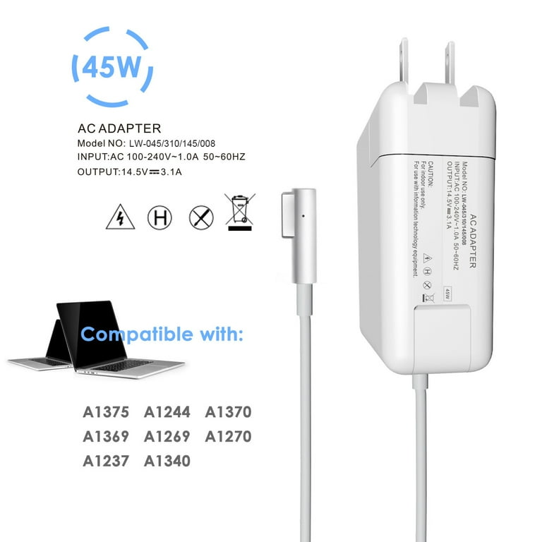 M AC Power Laptop 45W Adapter Charger Cord for Book Air 11