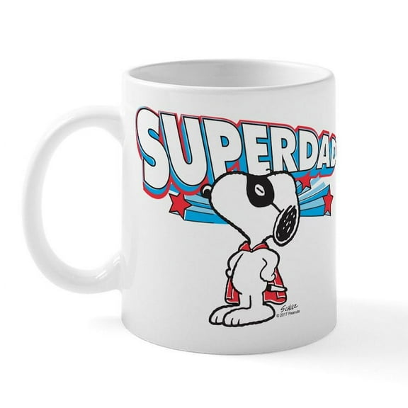 CafePress - Peanuts Super Dad Mugs - 11 oz Ceramic Mug - Novelty Coffee Tea Cup