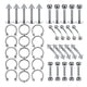 thumbnail image 1 of Juego de 8 piercings de acero inoxidable, pendientes de botón con bola redonda y barra. 8 mm, 1 of 9