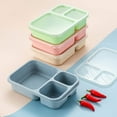 thumbnail image 6 of JeashCHAT Bento Lunch Box, 3 Compartments Plastic Lunch Containers, Reusable Meal Prep Containers with Lids, Bento Box Divided Picnic Box, 9.3'' x 6.1'' x 2.2'', Blue, 6 of 6