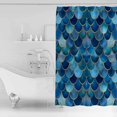 thumbnail image 3 of Shower Curtain Abstract Geometric Patchwork Waterproof Shower Curtain Set with Hooks for Bathroom Showers,Stalls and Bathtubs,54x78InRetro Blue Gradient Pattern, 3 of 9