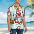 thumbnail image 3 of Vsdgher Funny Christmas Gnome Print Men's Hawaiian Shirts Button Down Tropical Holiday Beach Shirts Vacation Clothes,XX-Large, 3 of 7