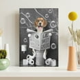 thumbnail image 3 of WFSposter Beagle Dog Sitting on Toilet Wall Art Bathroom Dog Wall Decor Black and White Animal Bathroom Funny Pictures Farmhouse Dog Wall Décor for Toilet Bathroom Framed Artwork 12x16in, 3 of 7