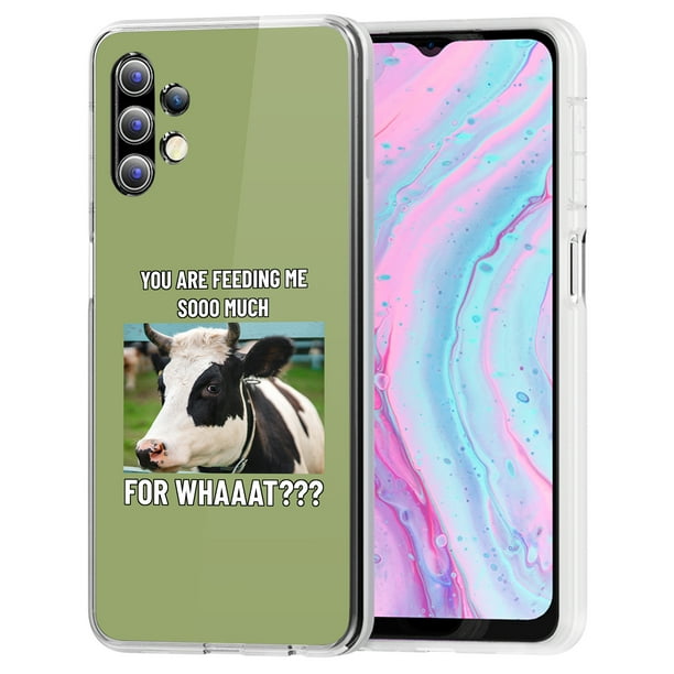 TalkingCase Slim Phone Case Cover Compatible for Samsung Galaxy A32 5G,  Funny Meme Cow Print, Lightweight, Flexible, Soft, USA 