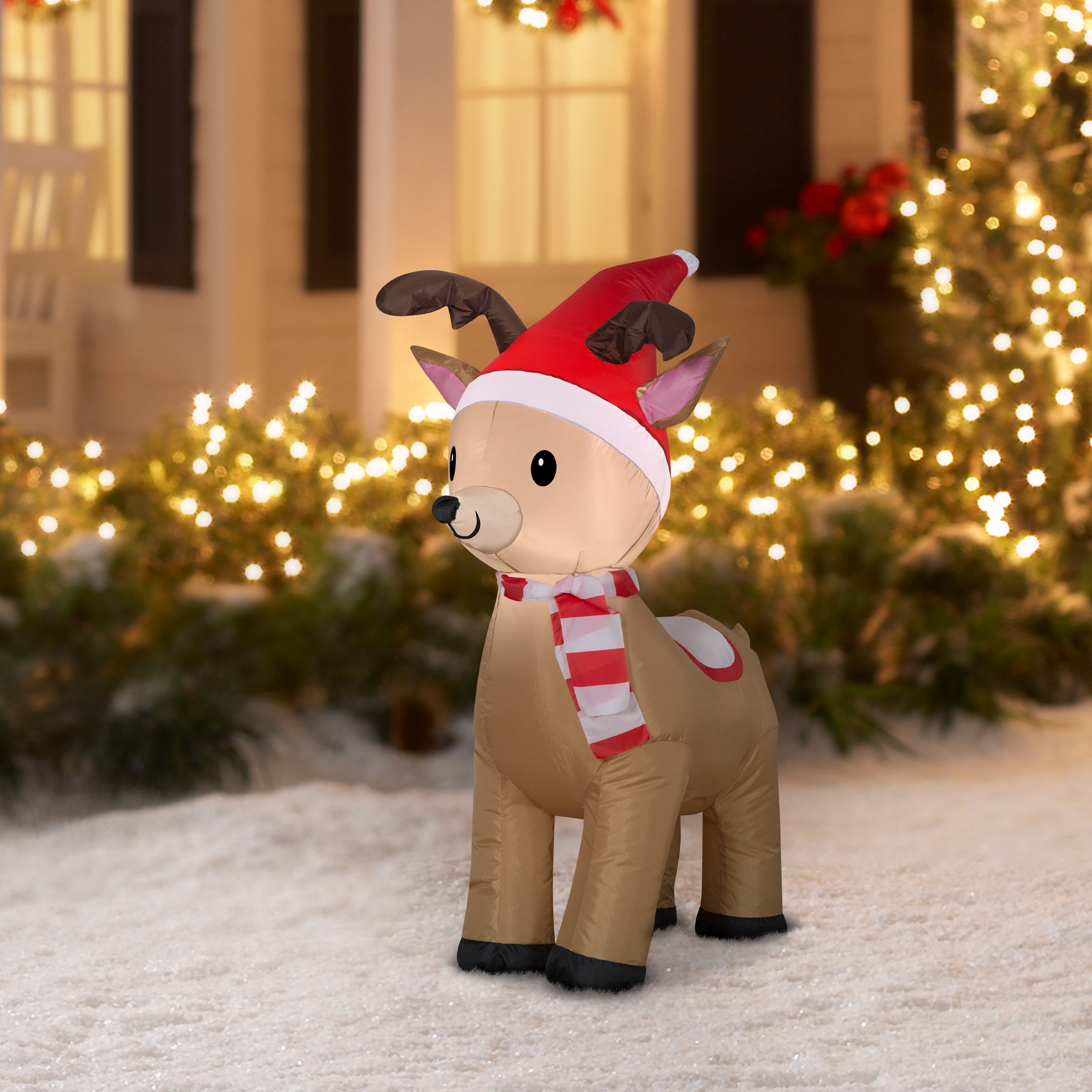 Christmas Reindeer Airblown Inflatable, 3.5' Outdoor Lighted Yard