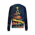 thumbnail image 6 of Christmas Holiday Tops Womens Crewneck Pullover Graphic Sweatshirt Printed Long Sleeve Plus Size Festive Clothes (XL, Navy 01), 6 of 6