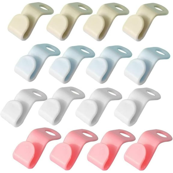 FEMBW Hanger Connector Hooks, 100pcs in 4 Colors Space Saving Stackable Hanger Hooks for Closet Organizer