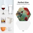 thumbnail image 6 of Vsdgher Hummingbird Floral Paradise Leather Coasters for Drinks, Durable Drink Coasters 4 Set for Tabletop Protection, Luxurious Home Décor and Housewarming Gift-Hexagon, 6 of 6