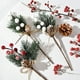 thumbnail image 5 of Kearding 2021 nueva rama de pino de nieve falsa de 17CM, decoración de Navidad de plástico, rama de pino de nieve Artificial DIY, novedad de 2021 Kits de decoración para fiestas flor de pino rojo Kearding HA002575-01, 5 of 6