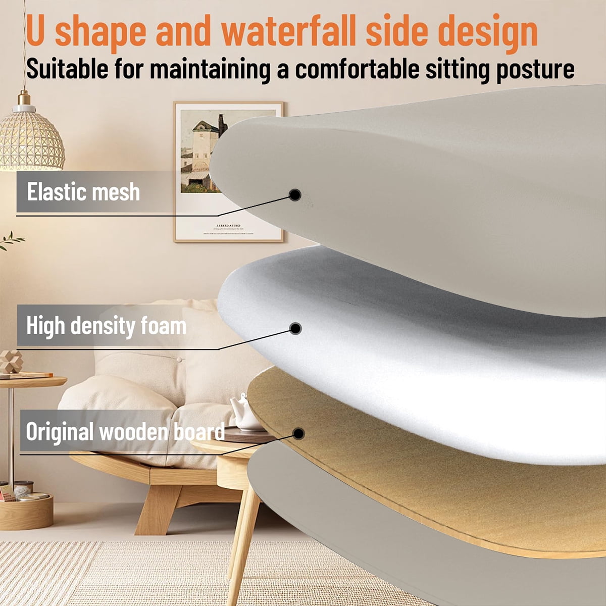 Office Chair, Ergonomic Breathable Mesh,Flip-Up Arms and Adjustable High Back Lumbar Support,Comfy Computer Chair for Home Office