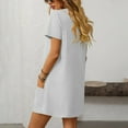 thumbnail image 7 of ATOYSOY Womens Dresses Square Neck Loose Dress with Pockets Short Sleeve Solid Color Casual Dresses Loose Beach Summer Sundresses (Gray,S), 7 of 7