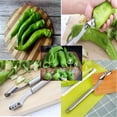 thumbnail image 2 of Gnmfd Stainless Steel Pepper Core Remover, Serrated Jalapeno Chilli Corer with Comfortable Handle for Quick Deseeding, Safe Easy Clean Kitchen Gadget for Cooking Prep, Home Culinary Use, 2 of 6