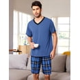 thumbnail image 5 of Ekouaer Men's Pajama Sets Shorts Short Sleeve Pj Sets Loungewear Lightweight Lounge Sets with Pockets, 5 of 6
