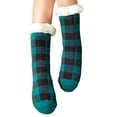 thumbnail image 2 of FOCUSNORM Winter Christmas Female Socks, Ladies Thickened Plaid Stocking Medium Tube Socks, 2 of 5