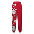 thumbnail image 2 of Guluxicc Sweatpants for Women Casual Drawstring Elastic Waist Halloween Graphic Print Pants Athletic Jogger Pants, Red, M, 2 of 4