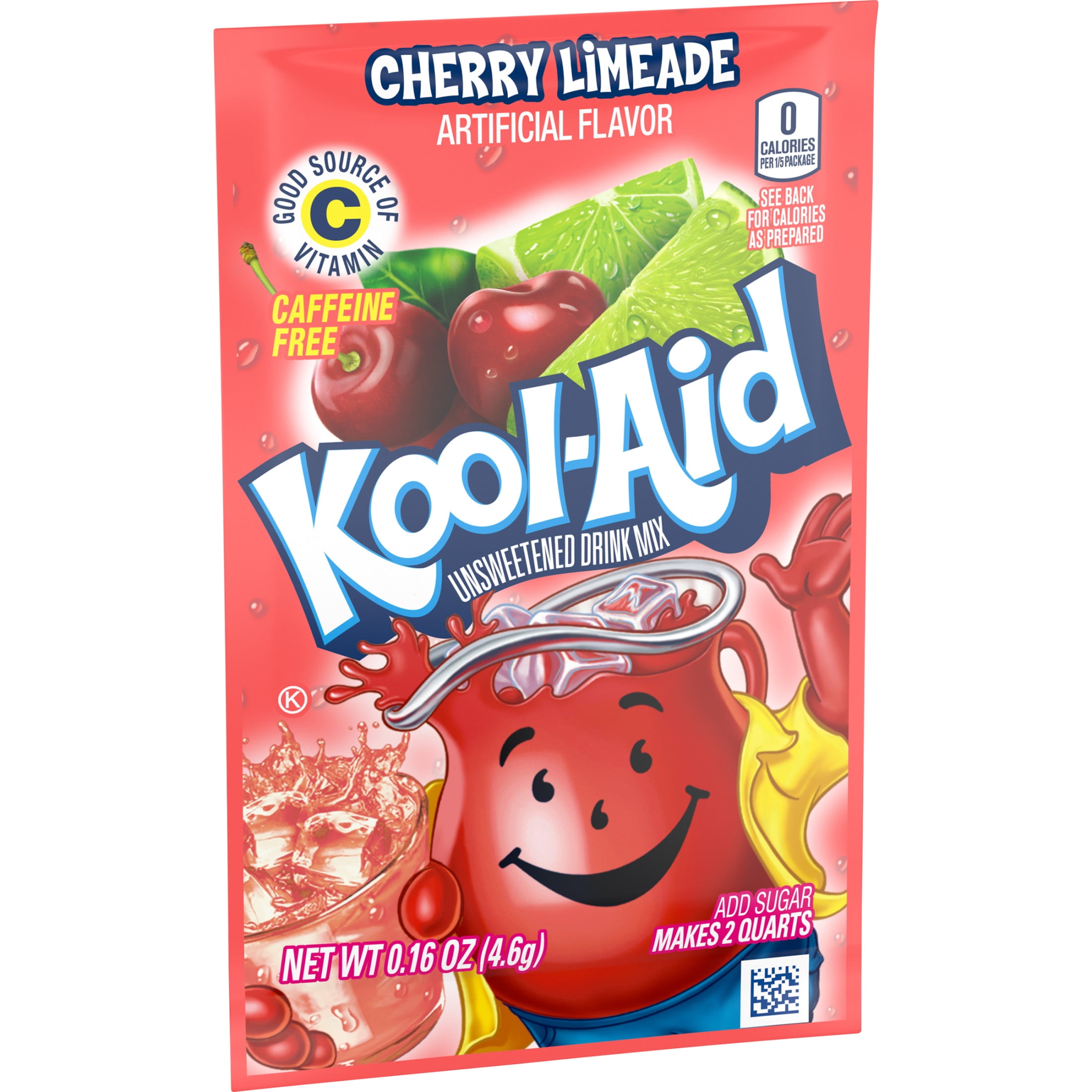 Kool-Aid Unsweetened Cherry Limeade Artificially Flavored Powdered Soft Drink Mix, 0.16 oz Packet