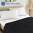 thumbnail image 4 of 1 Piece King Flat Sheet, 102"x 108" with 4" Hem, 100% Egyptian Cotton, 800 Thread Count, Black Stripe Pattern, Soft and Durable, Fade and Shrink Resistant, Easy Care Bedding, 4 of 6