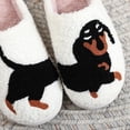 thumbnail image 3 of Zapatillas de felpa Dachshund con punta cerrada cómodas antideslizantes para hombres y mujeres, 3 of 9