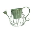 thumbnail image 2 of Maceta de hierro con forma de regadera, jarrón artístico de metal, bonita decoración decorativa Verde, 2 of 9