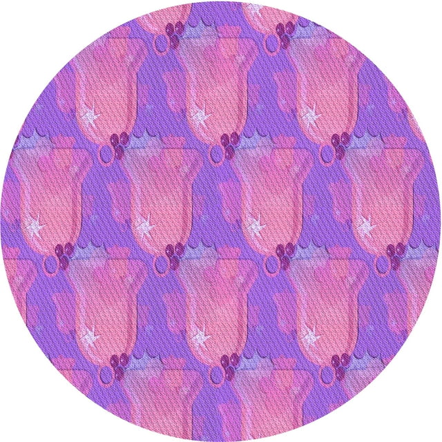 Ahgly Company Tapis d'Intérieur Lavables en Machine, Carrés de Transition Violet Violet, 3' Carré