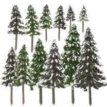 KALLORY Mini Pine Trees Crafts Assorted Color 12Pcs 5.9X2.4in