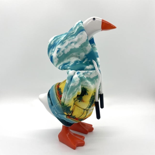 Noehoiugi Mini 7-Inch Desk Goose Statue Outfit – Hoodie Costume For Tabletop Or Porch Goose Decor And Key Holder(Only Clothes,Not Including Goose)