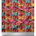 thumbnail image 1 of Soimoi Rayon Crepe Fabric Stripes & Butterfly Print Sewing Fabric Yard 46 Inch Wide, 1 of 3