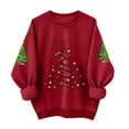 thumbnail image 4 of Chandails d'Hiver Grande Taille pour Femmes Chandail de Noël Imprimé Tête de Cerf Col Rond Manches Longues Sweat à Capuche Drôle Rouge TTG, 4 of 5