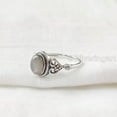 thumbnail image 3 of Natural Grey Moonstone Ring, Grey Moonstone Gemstone Ring, June Birthstone, Tiny Bohemian Ring, 925 Sterling Silver, Designer Womens Ring, Christmas Thanksgiving, Handmade Statement Jewelry, 3 of 8
