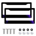thumbnail image 2 of 2Packs License Plate Frames with Black & Purple Gradient Pattern Design Includes Screws & Caps Full Accessories Included Size 6.3x12.2inch(16x31cm), 2 of 8