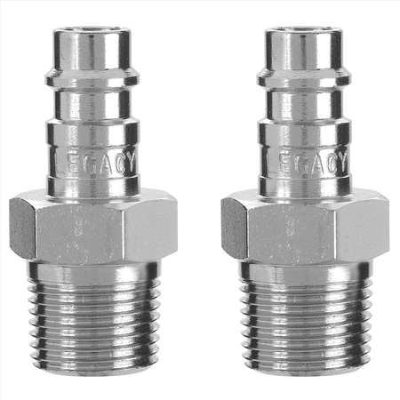Legacy Manufacturing Flexzilla Pro High Flow Plug, 1/4" Body, 3/8" MNPT, 2-Pack
